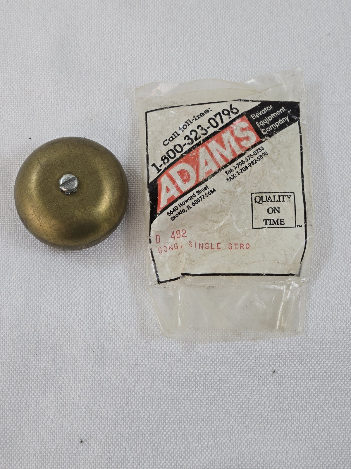 Adams D482 Elevator Equipment Single Stroke Gong Bell Alarm Speaker