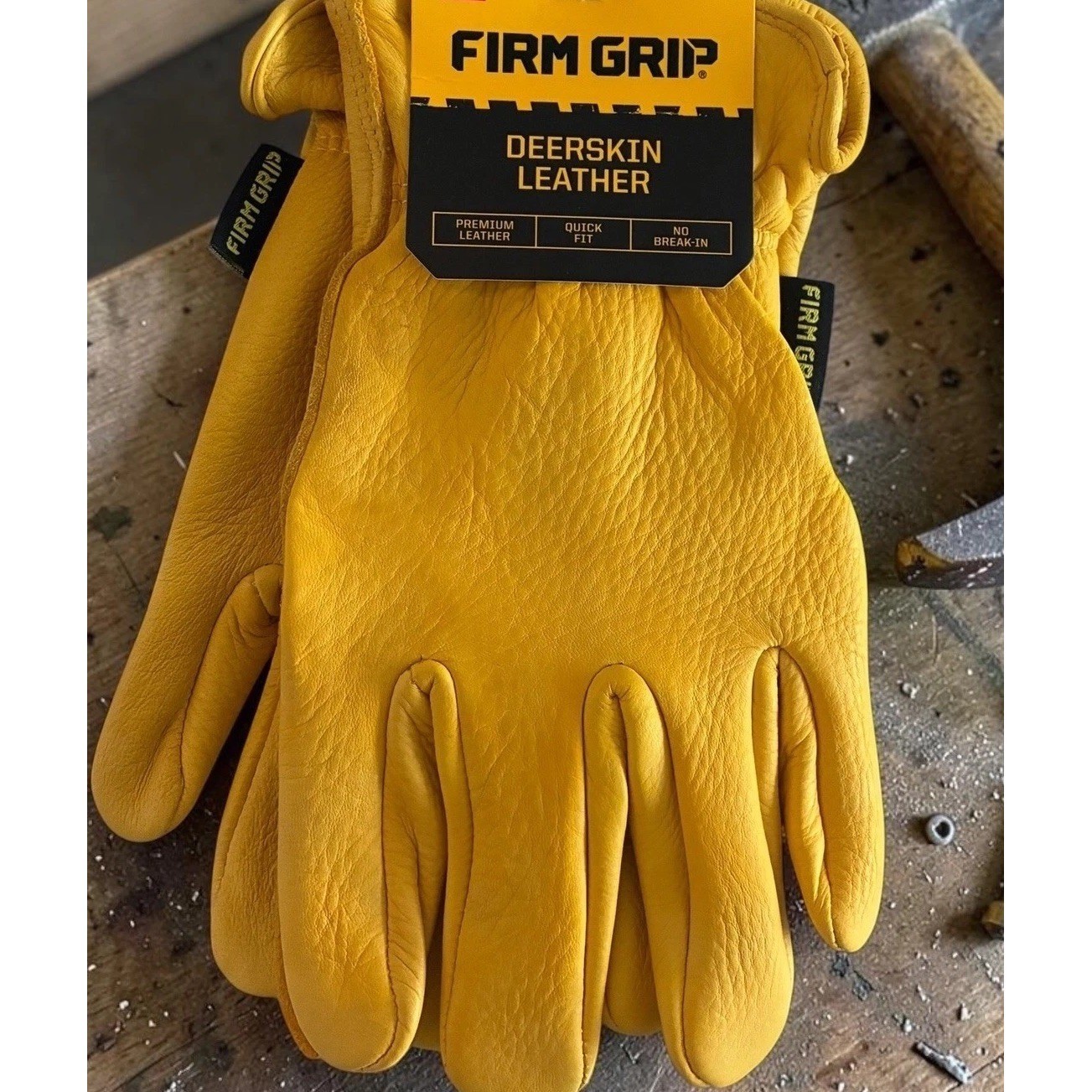 NWT Firm Grip Full Grain Deerskin Leather Work Gloves Size Med (5137) Heavy Duty