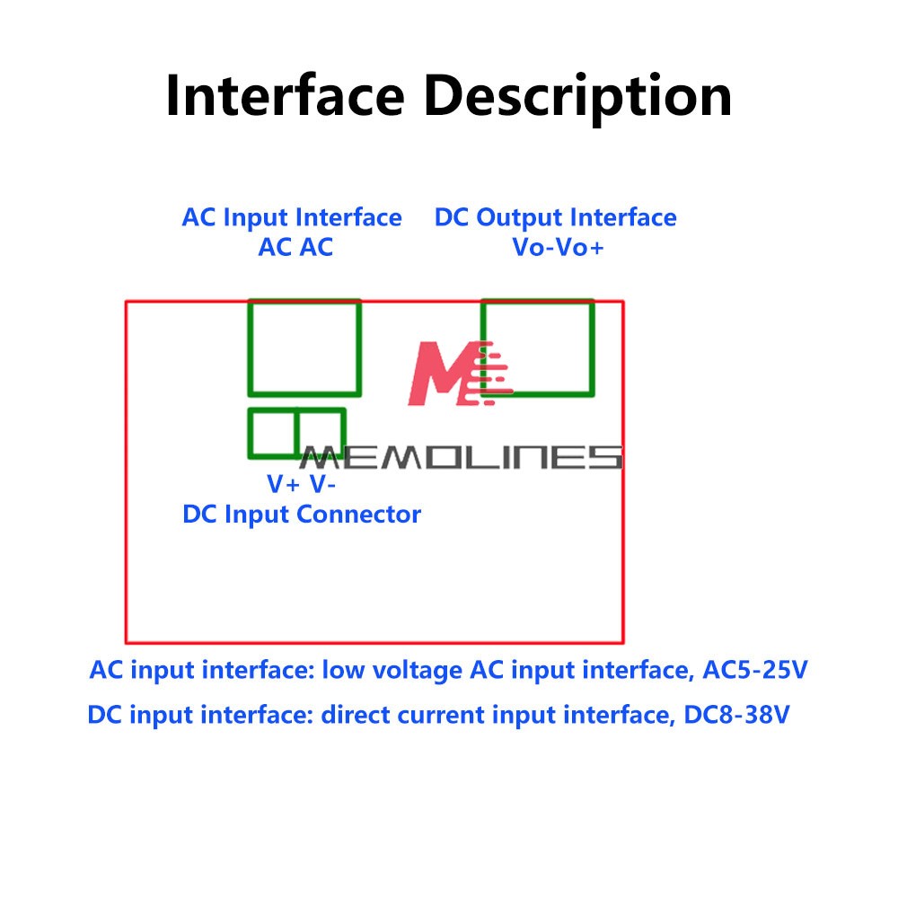 AC 5-25V/DC 8-38V To DC 3.3-32V Buck Power Module Adjustable Voltage Regulator