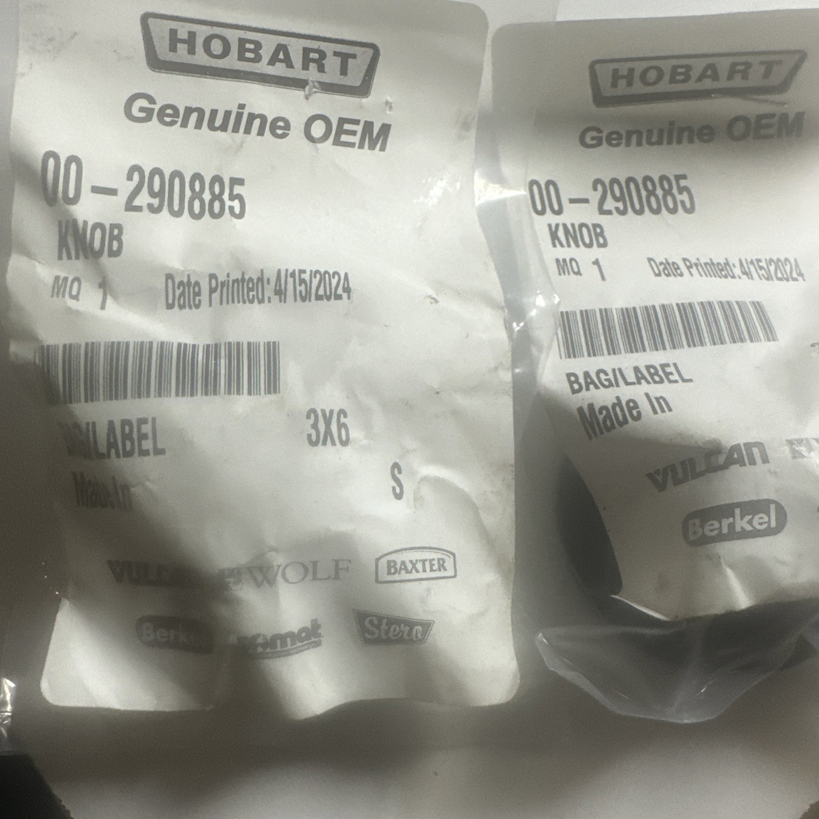 Qty 2 Oem New Hobart 00-290885 Knob Start/Stop Switch 5700 5701 5801 6614 6801