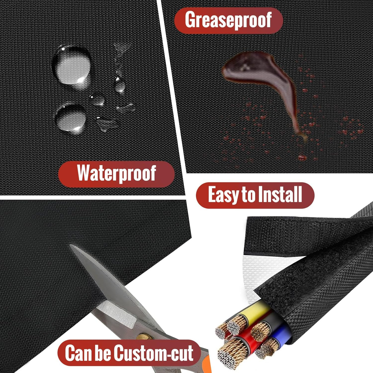 Wire Heat Shield Wrap for Car Hose Lines, 3/4″ I.D. X 10FT, Black | 1022°F Heat-