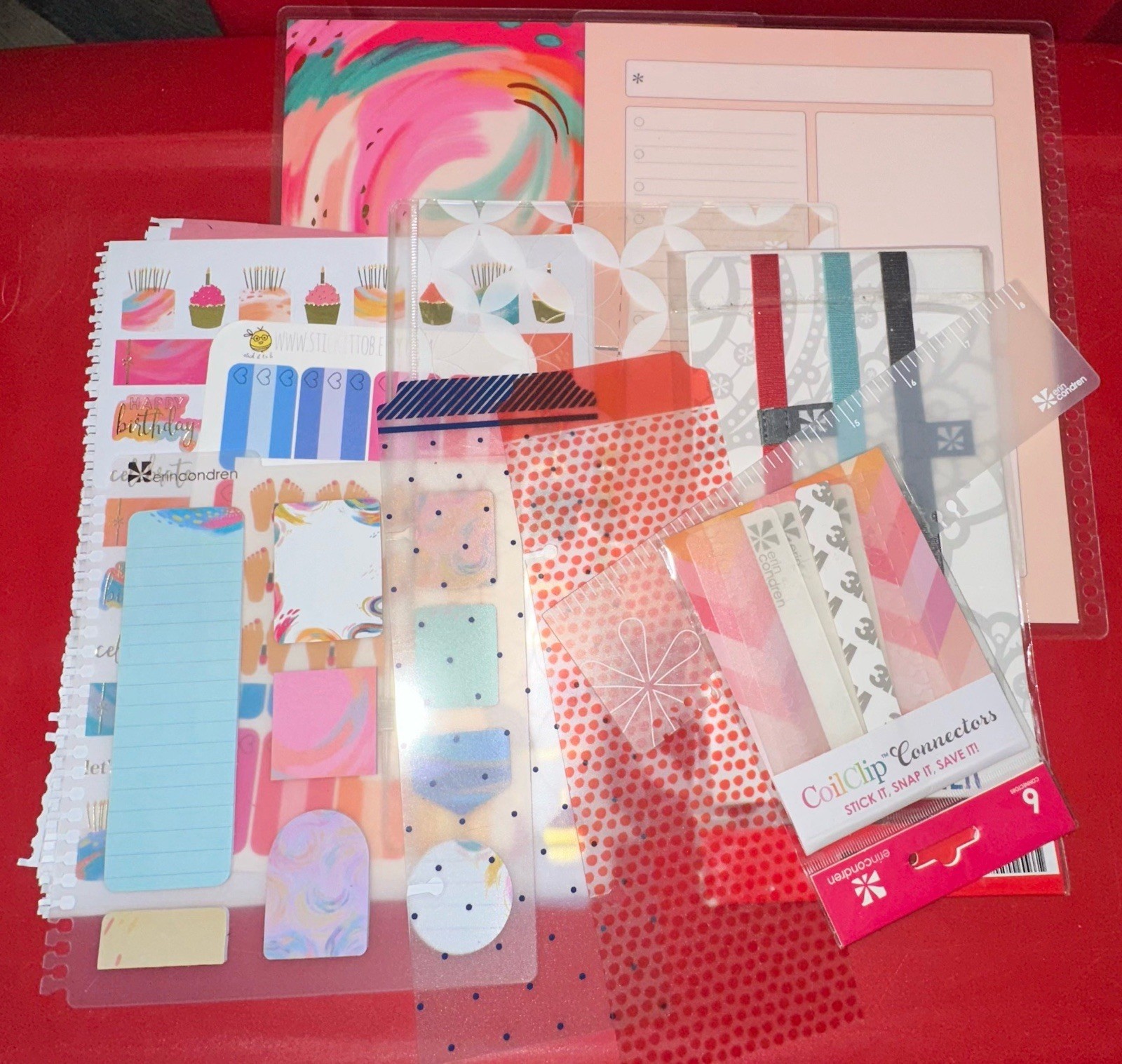 Lot of 9 Erin Condren LifePlanner Accessories for 7”x9” Coiled Inspire Planner