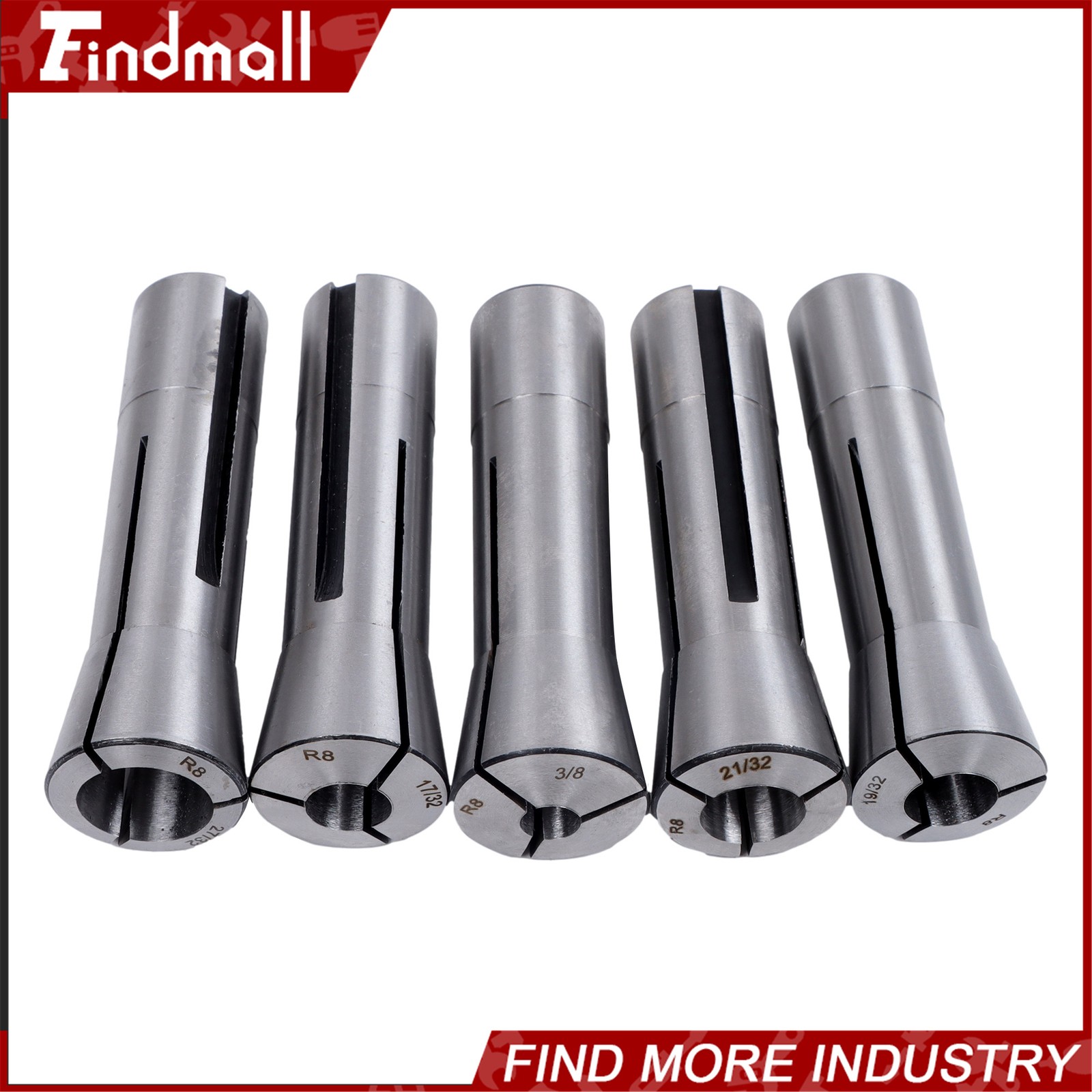 Findmall R8 Round Collet Set 25pc – 0.0005″ TIR Ultra Precision Industrial