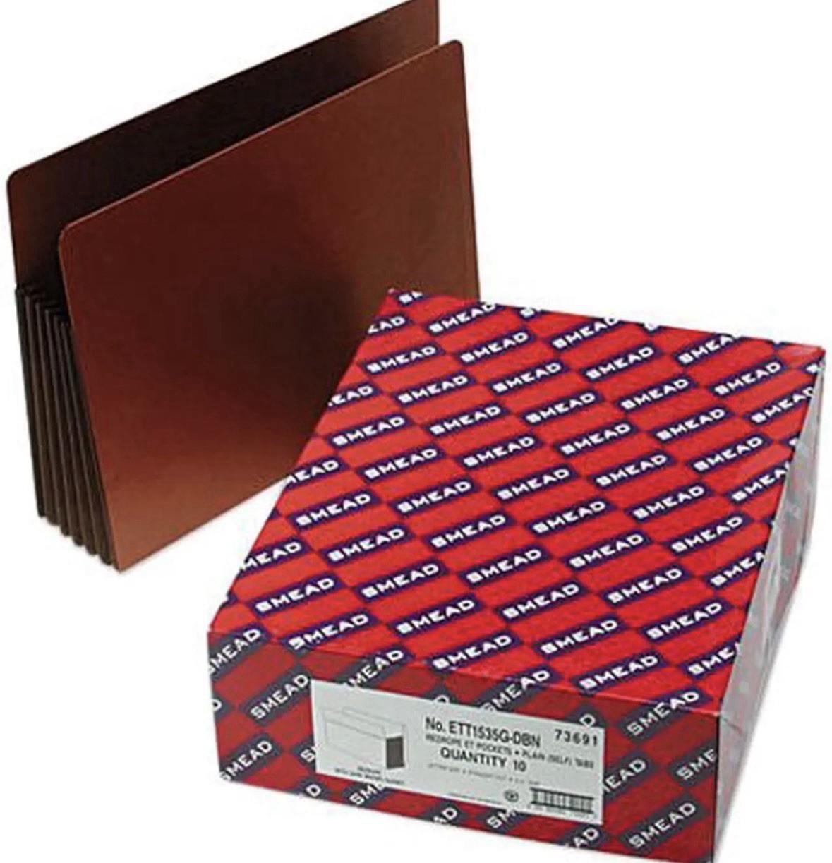 Smead 73691 File Pocket, 5.25” Expansion, Dark Brown Gusset, Letter Size