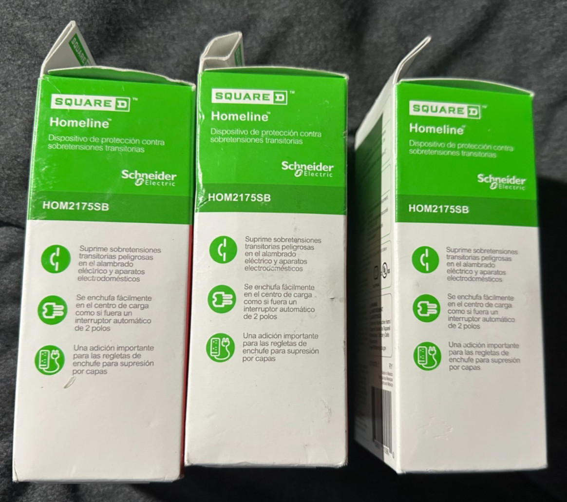 Lot of 3 – NEW Square D HOM2175SB Homeline Surge Protective Device 22.5kA