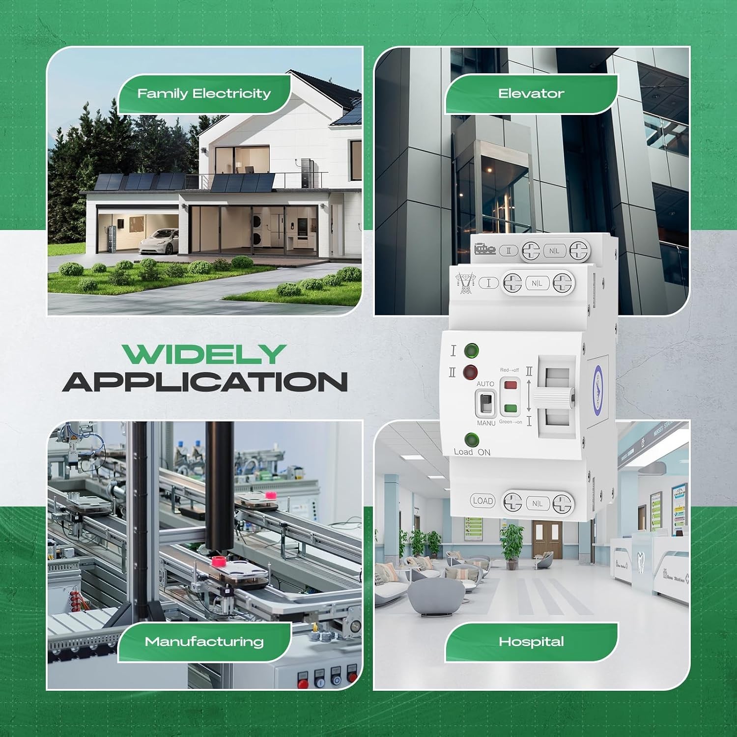 Automatic/Manual Power Transfer Switch 2P 63A for Reliable Energy Supply