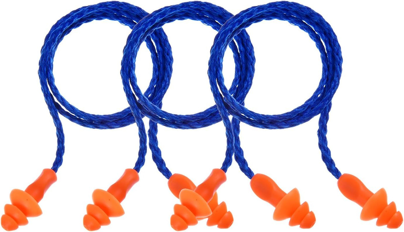 20 Pairs Corded Ear Plugs Reusable Silicone Earplugs with String Banded Ear Plug