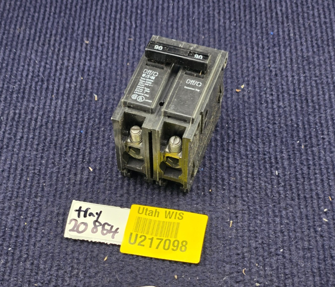 Eaton BR290 90A 2-Pole Miniature Circuit Breaker 120/240VAC, 10 kaIC Common Trip