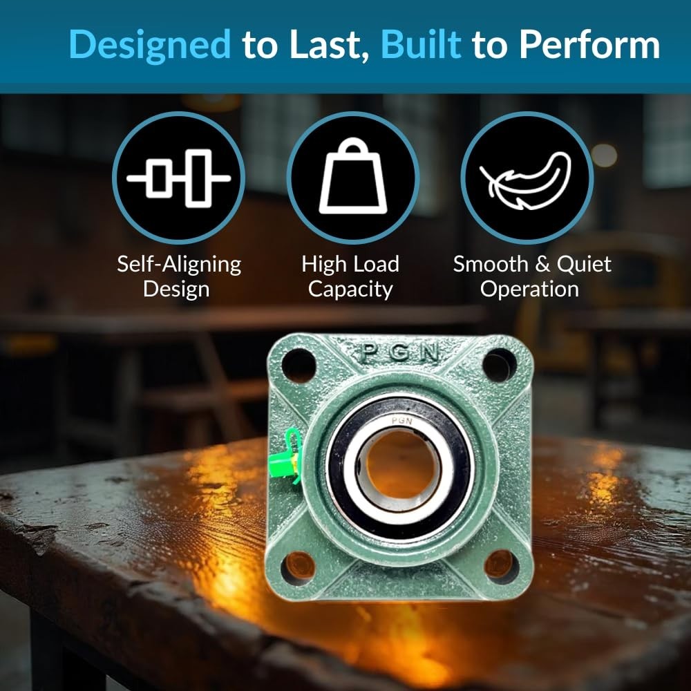 Ultra-Durable Chrome Steel Pillow Block Bearings with Solid Cast Iron Housing