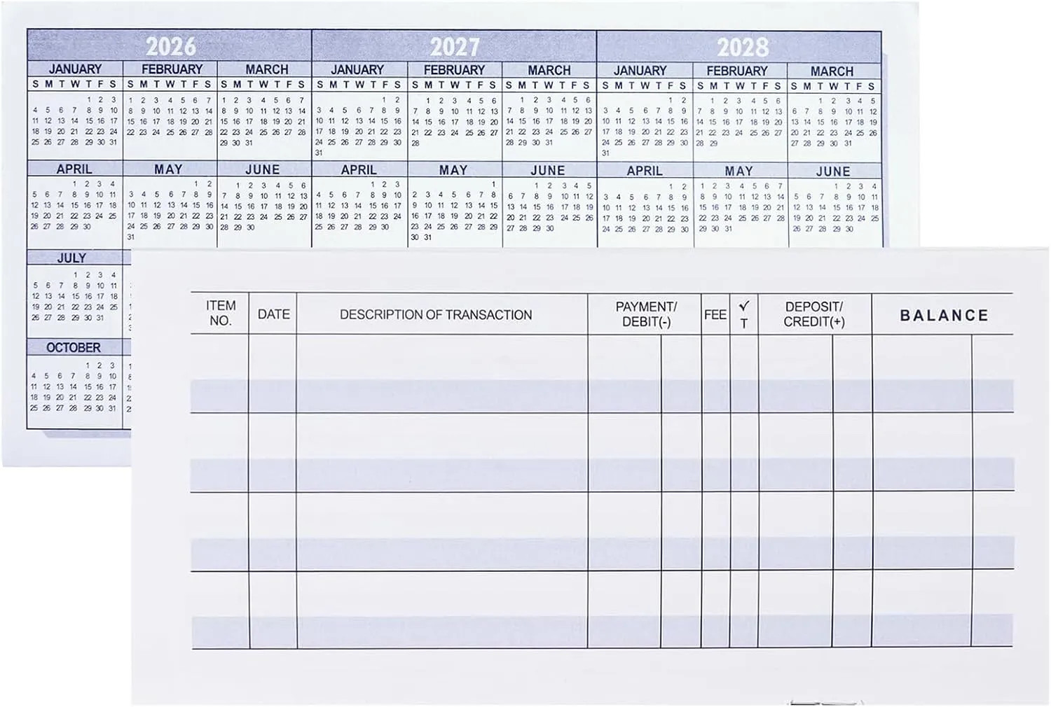 12 Pack Checkbook Register, Check Register Books for Personal and Work Use