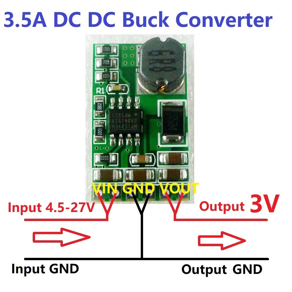 10 PCS 3.5A DC-DCBuck Voltage Regulator 4.5V-27V to 3V 3.3V 3.7V 5V 6V 7.5V 9V 1