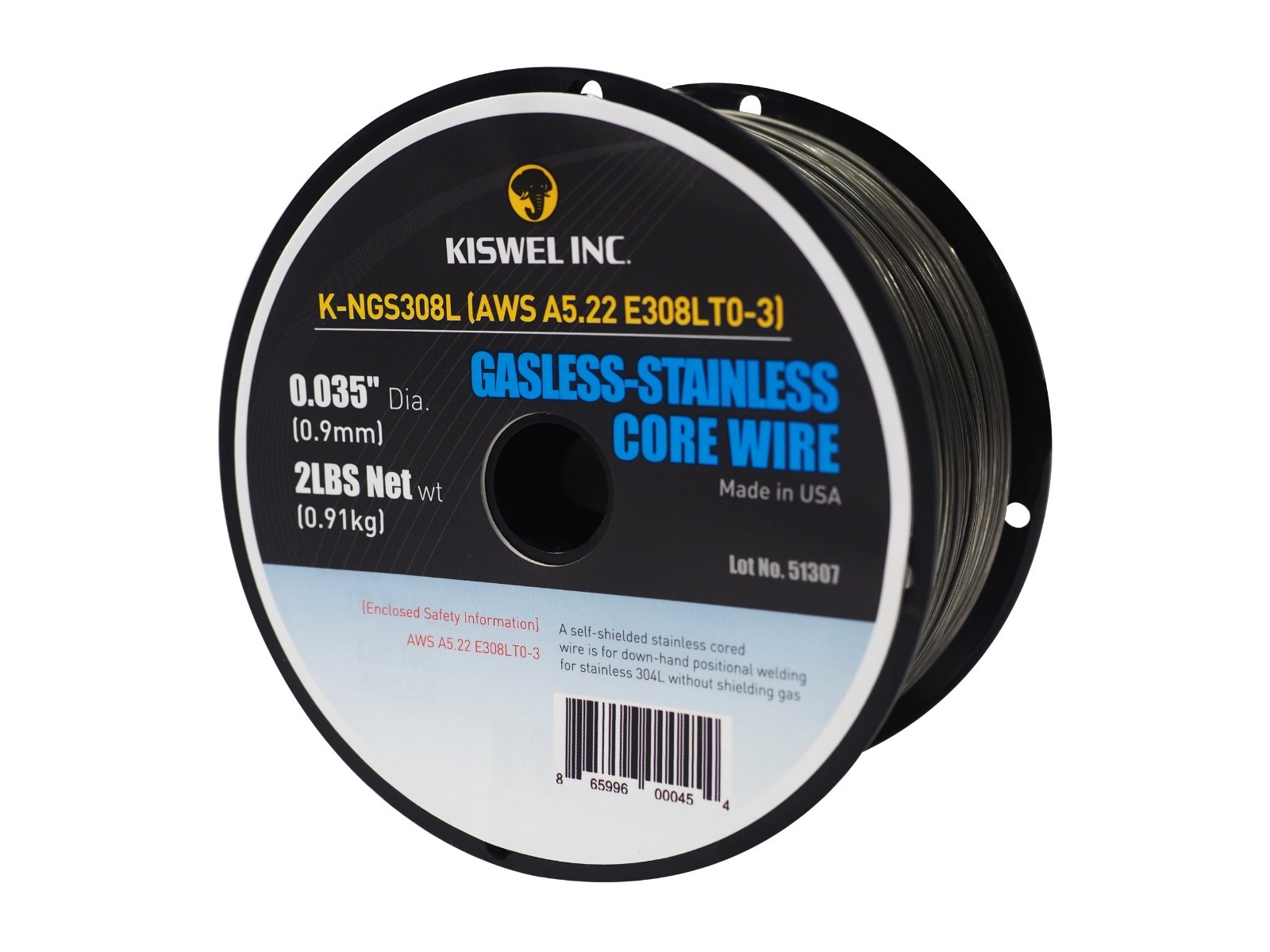 (Made in USA) E308LT0-3 .035 in Dia 2lb Gasless-Stainless Welding Wire (2 Rolls)