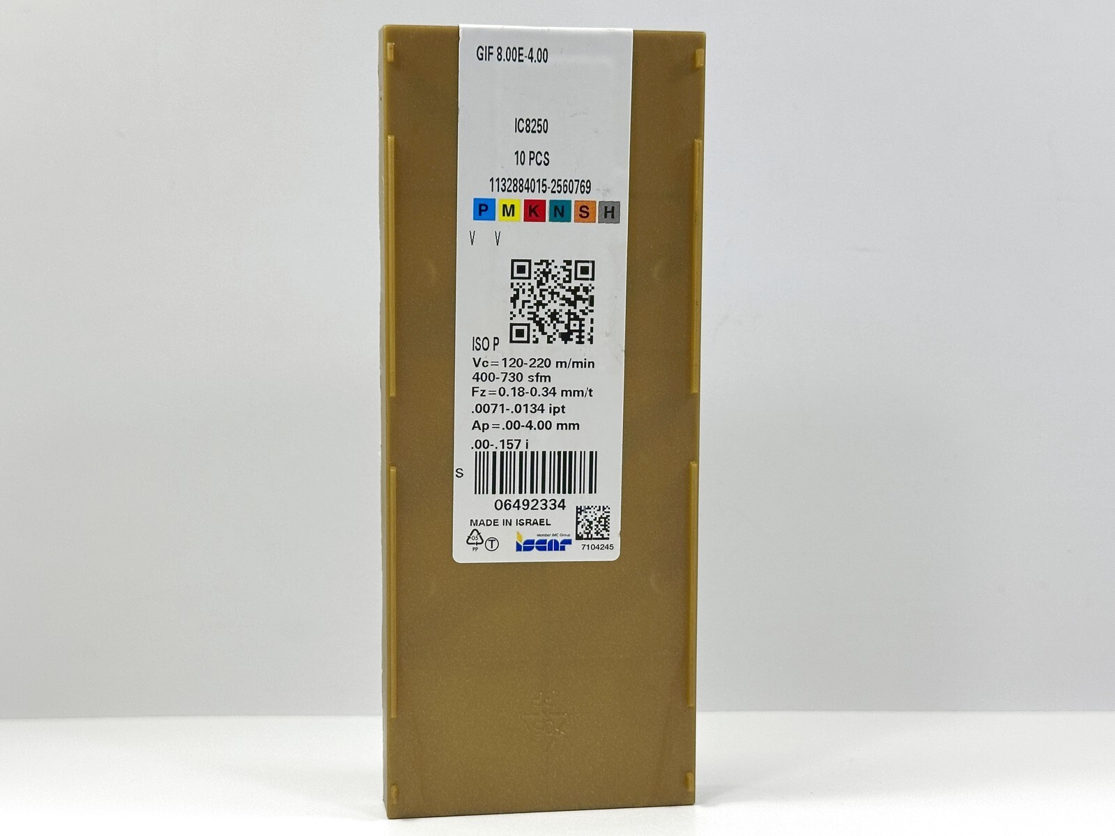 ISCAR GIF 8.00E-4.00 New Carbide Inserts 6492334 Grade IC8250 7pcs