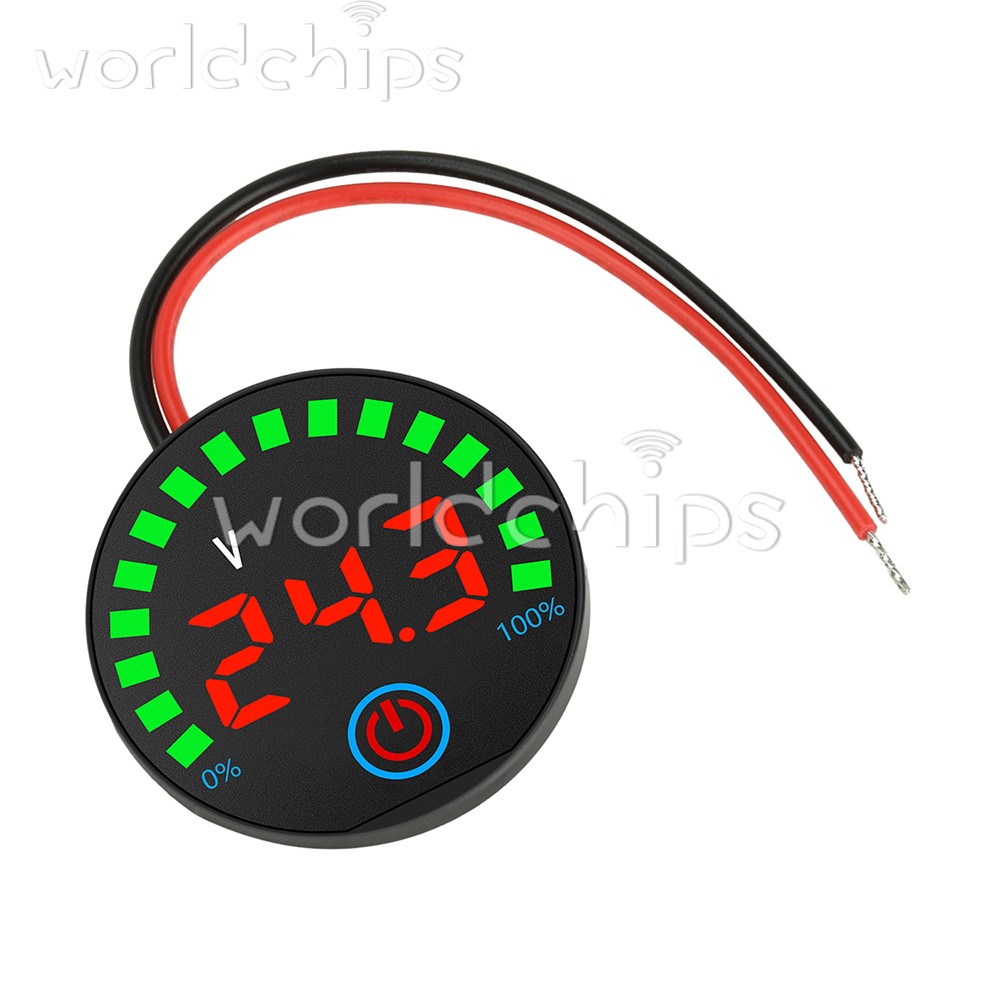 5pcs DC7-55V Acid/Li-ion Volt Indicator Battery Level Display Power-Off Memory