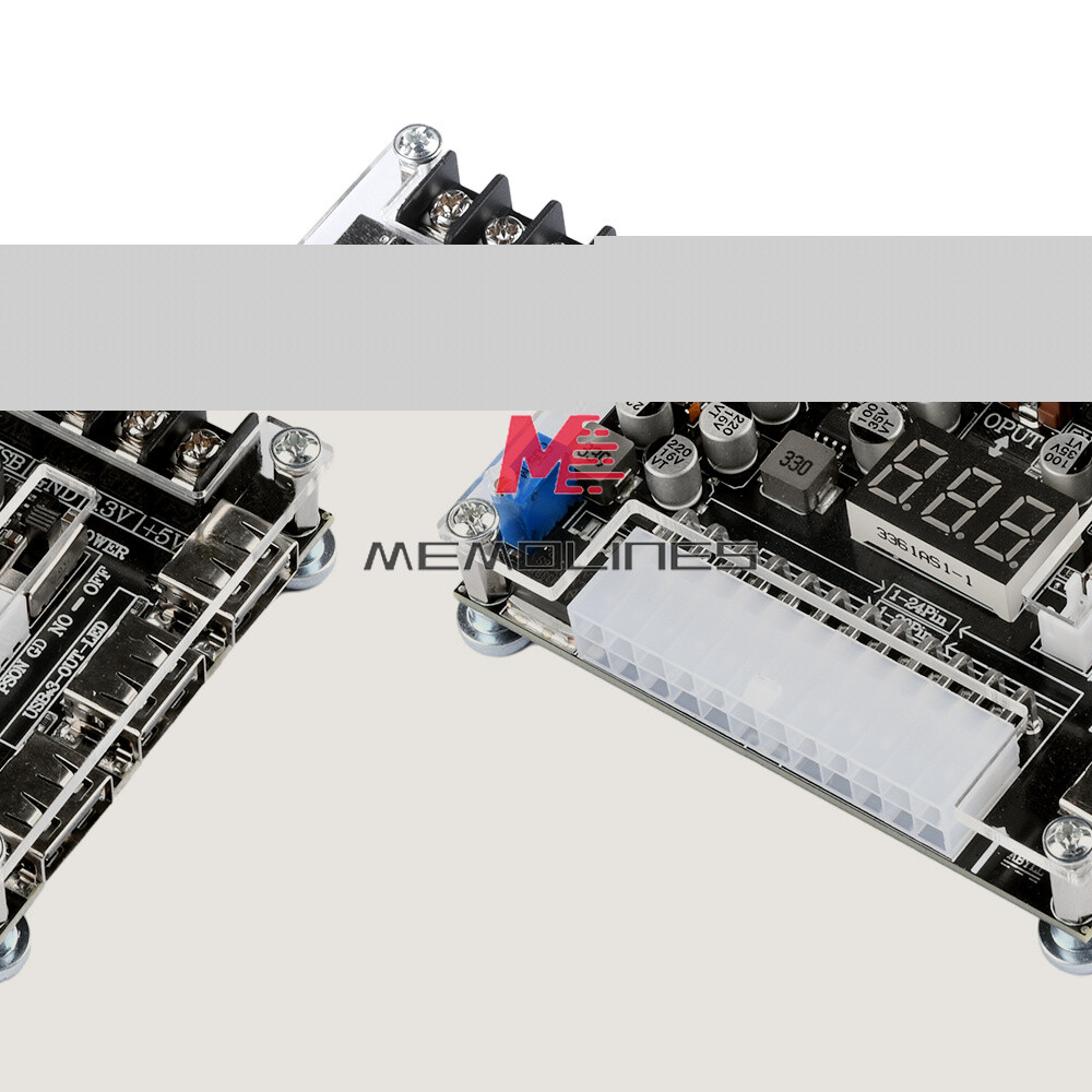 20/24Pin ATX Power Supply Breakout Board Adjustable Voltage Module + Case USA