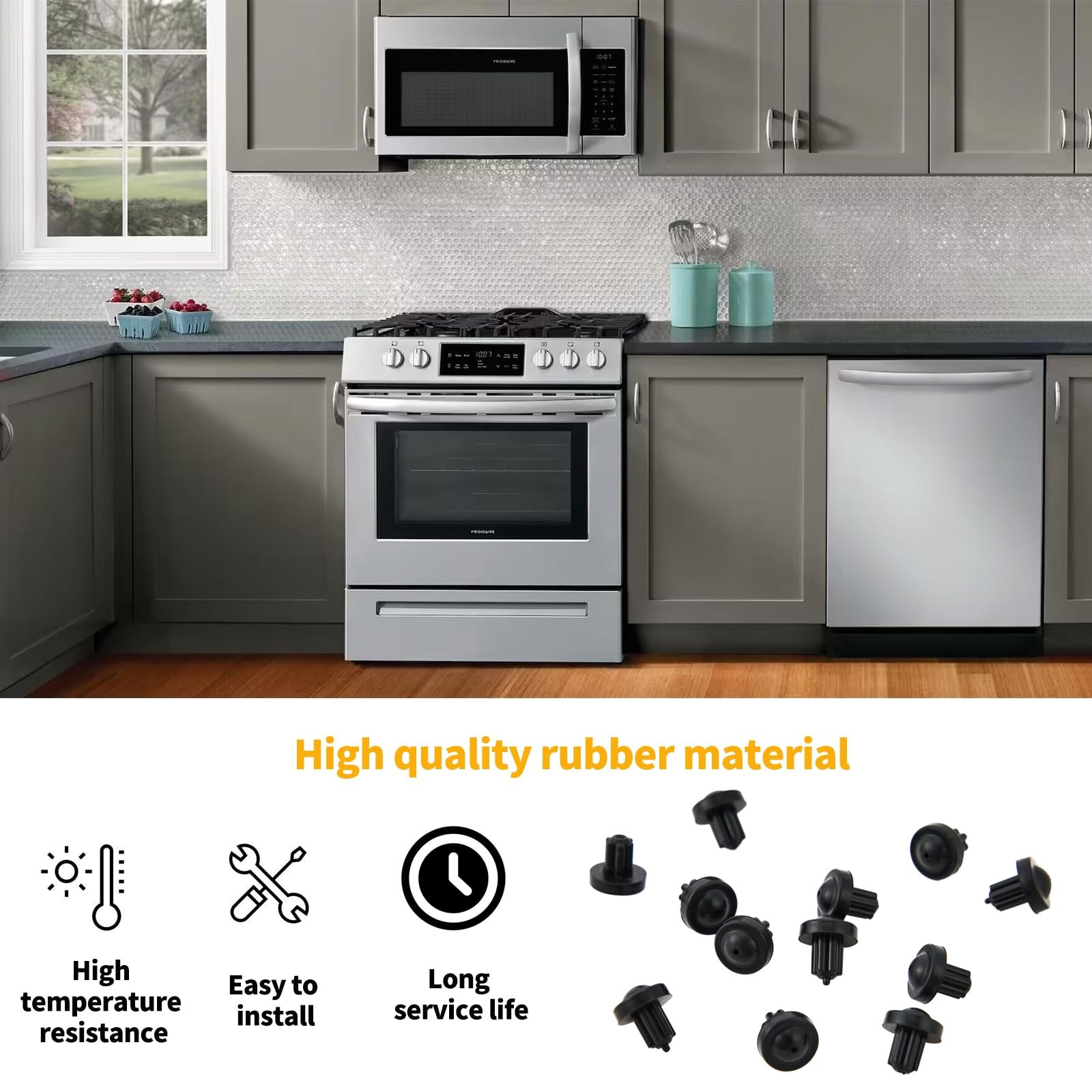 5304475129 AP4499988 Grate Rubber Feet for Frigidaire Gas Stove Top Range Grate