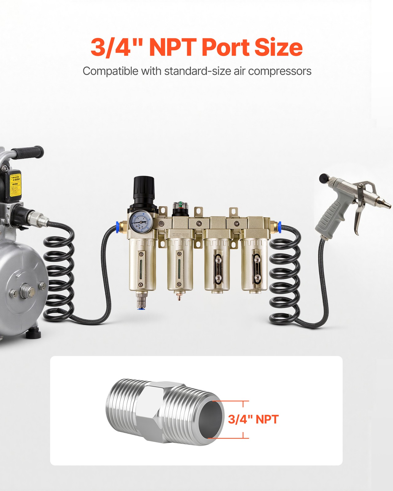 Uimoso Air Compressor Filter 3/4″ NPT 4-Stage Drying System with Auto Drain