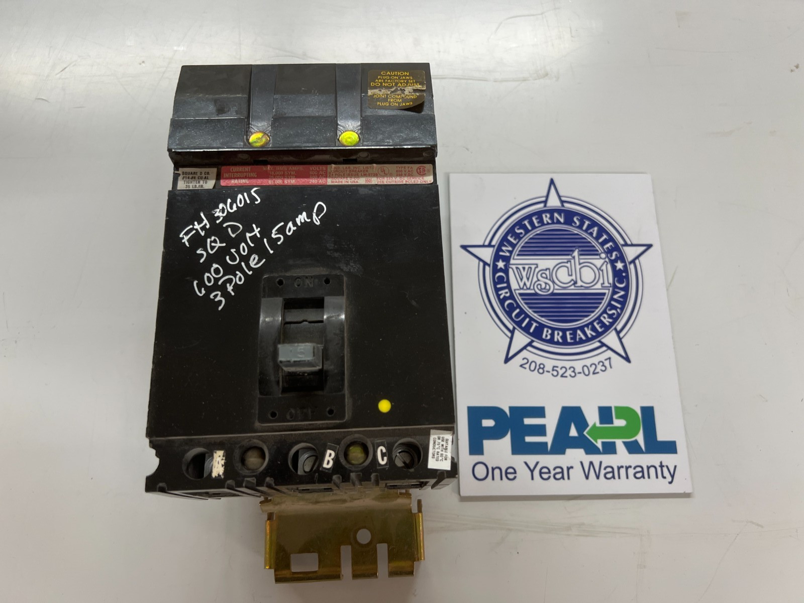Square D – FH36015 15A Circuit Breaker – Recon 1 Yr Warranty