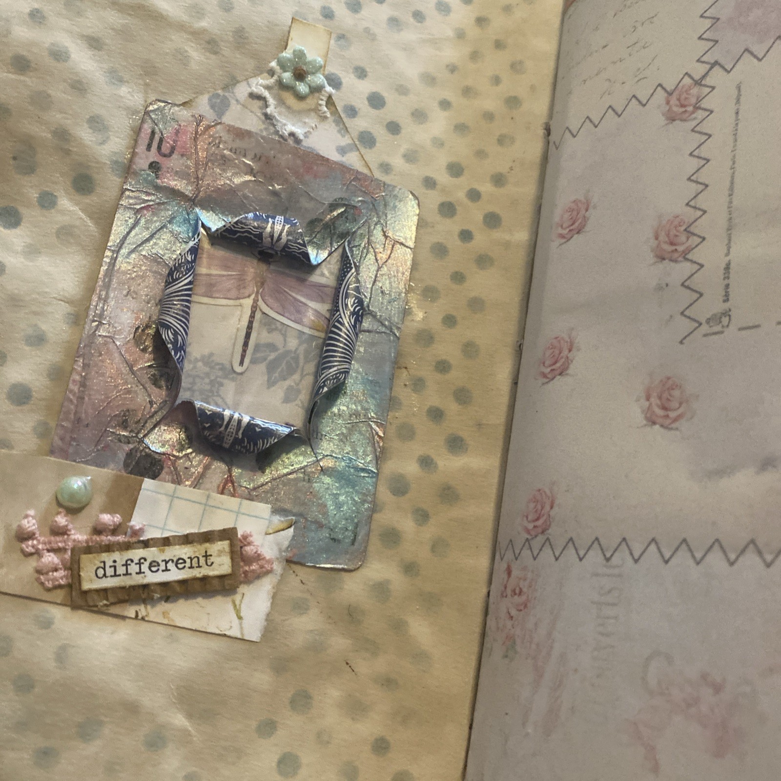 Junk Journal Handmade with pockets, belly bands, tucks journal cards, tags