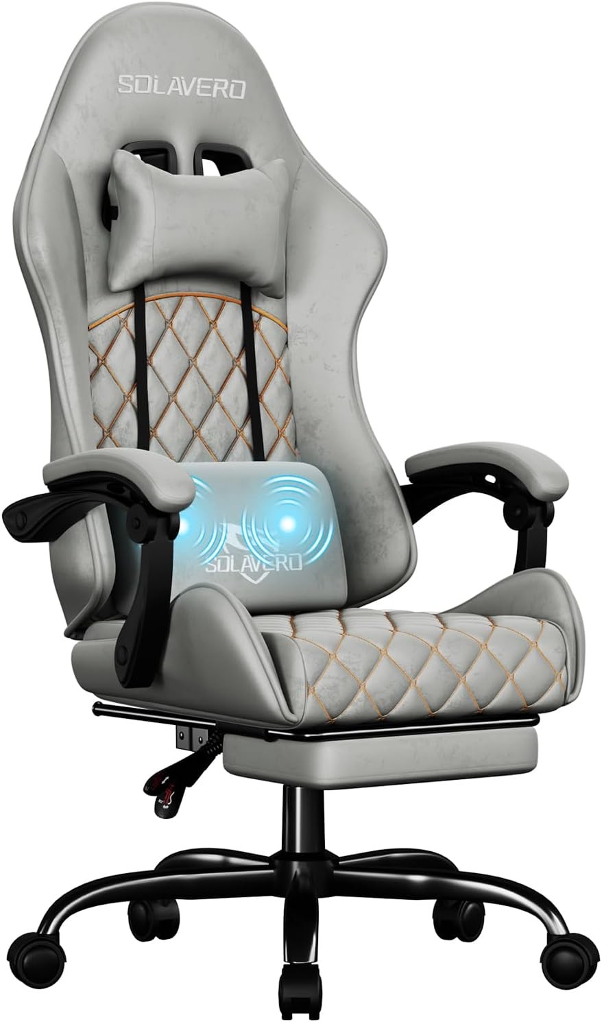 Ergonomic Gaming Chair with Footrest & Lumbar Massager, Gamer Computer Chairs