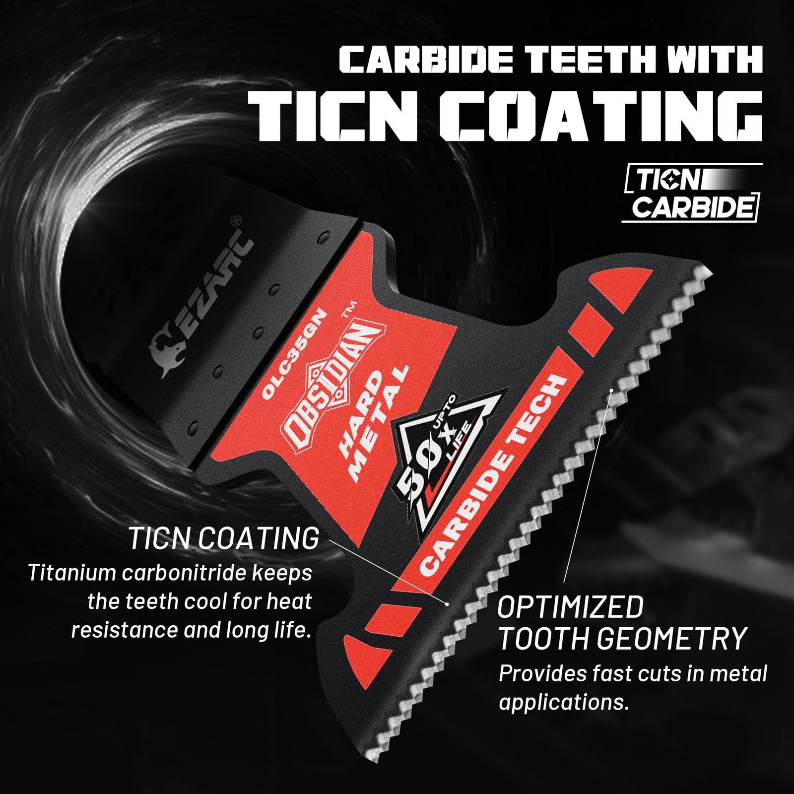 EZARC Obsidian Carbide Oscillating Saw Blades, Multi Tool Blades Quick Silver