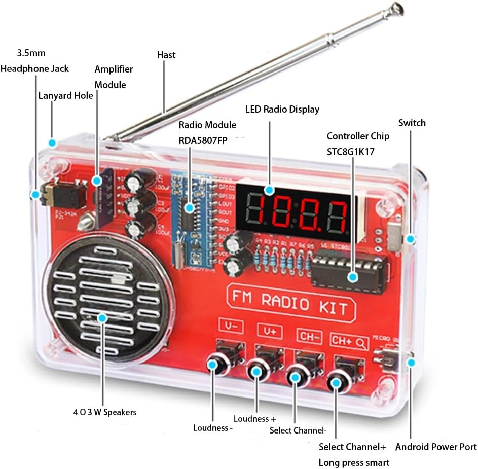 150Hz-20KHz DIY FM Radio Electronic Kit Adjustable Frequency Soldering Project