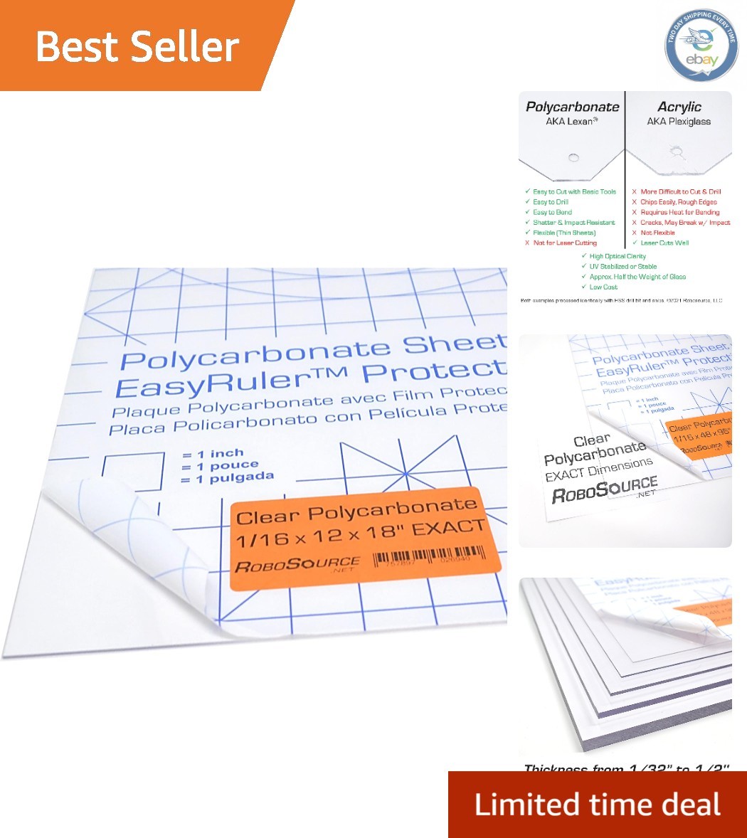 UV Shielded 12″ x 18″ Polycarbonate Sheet with EasyRuler Film for Versatile Use
