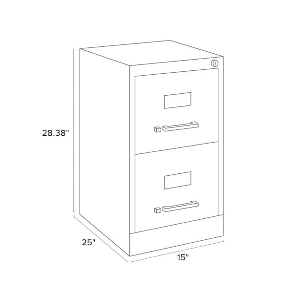 Hirsh 14410 15″ W 2 Drawer Vertical File Cabinet, Black, Letter