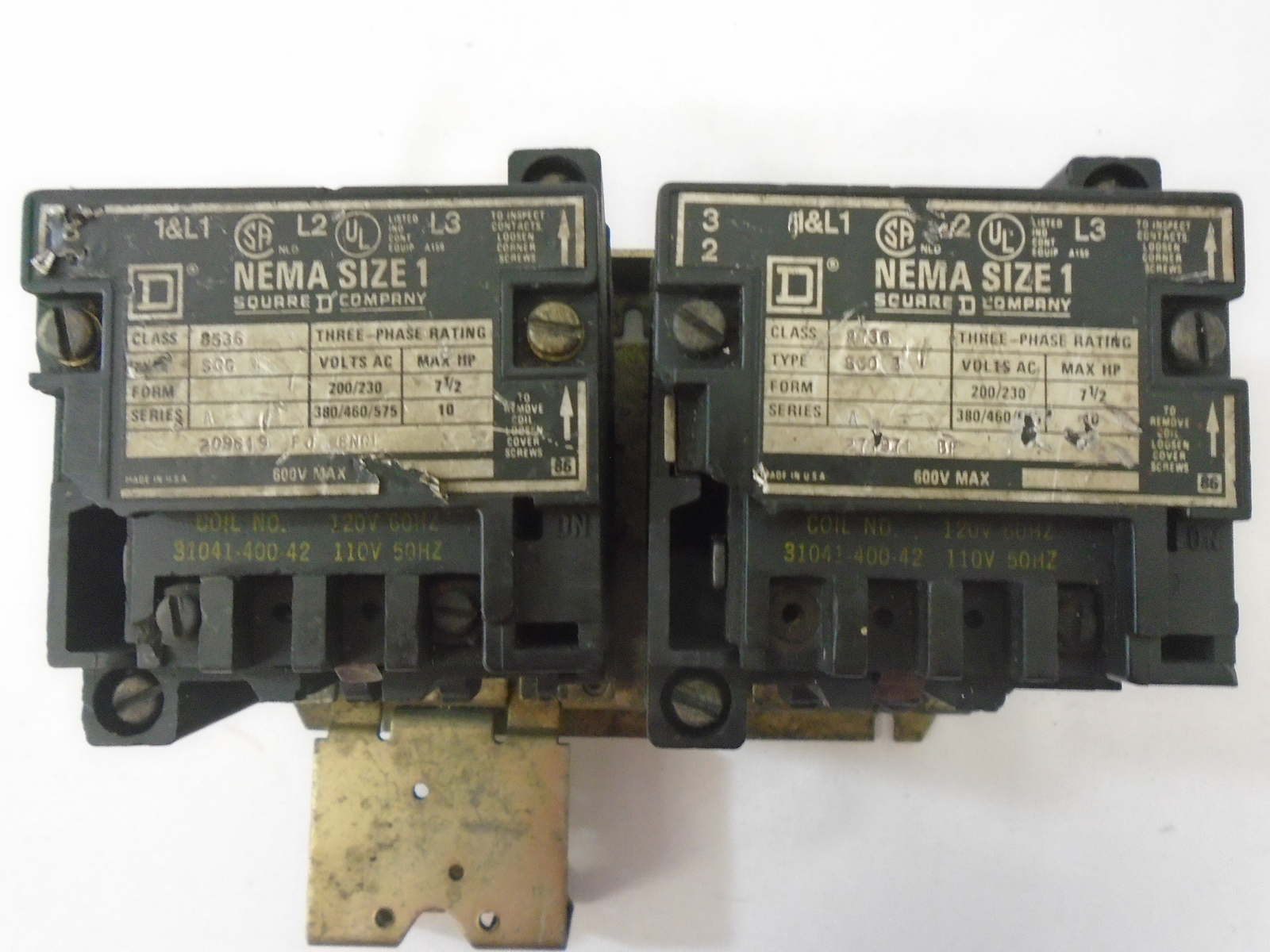 SQUARE D 8536 SCG / 8736 SCO3 SERIES A STARTER 3-PH SIZE 1 w/120V COIL