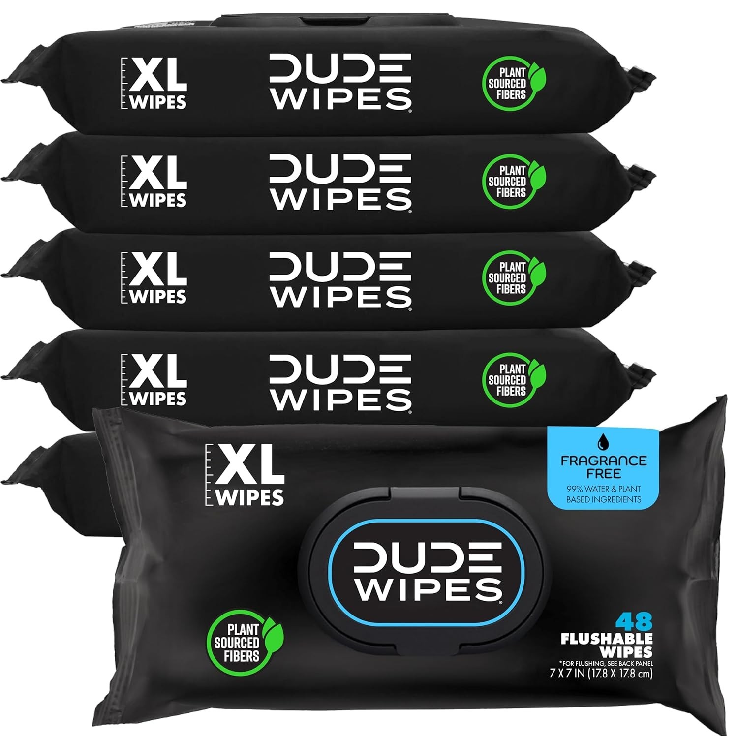 DUDE Wipes Unscented Flushable Wipes Extra-Large Adult Wet Wipes for Sensitive