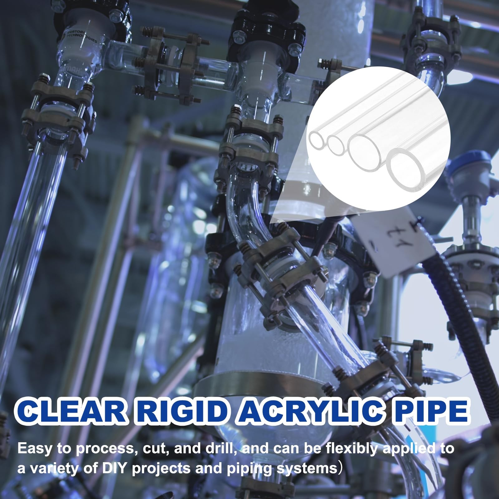 uxcell Clear Rigid Acrylic Pipe, 31mm (1.22″) ID x 35mm(1.38″) OD 300mm(12″) …