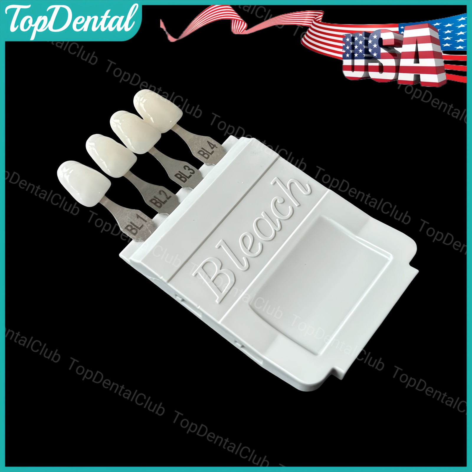 USA Dental Bleach Shade Guide BL1/2/3/4 4Colors Bleached Chart Teeth Based Vita