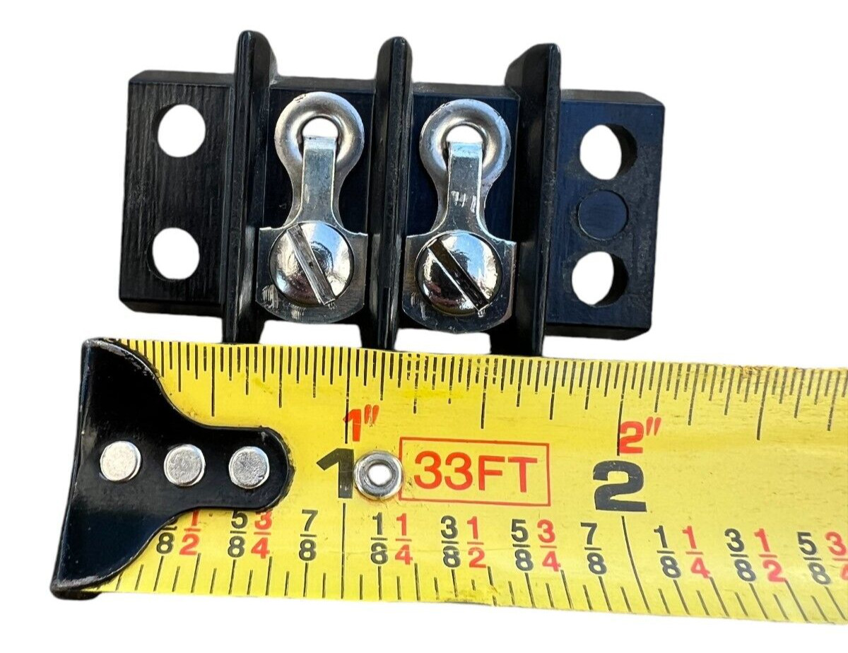 Barrier Strip Dual Barriers 2 Position Terminal CINCH Black 2 Screw Connectors