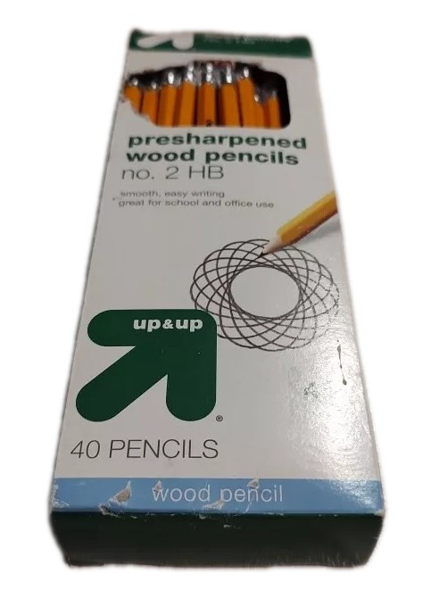 Up+Up Pre-sharpened Wood Pencils #2 HB Pack of 40 Target 2014 Indonesia Worn box