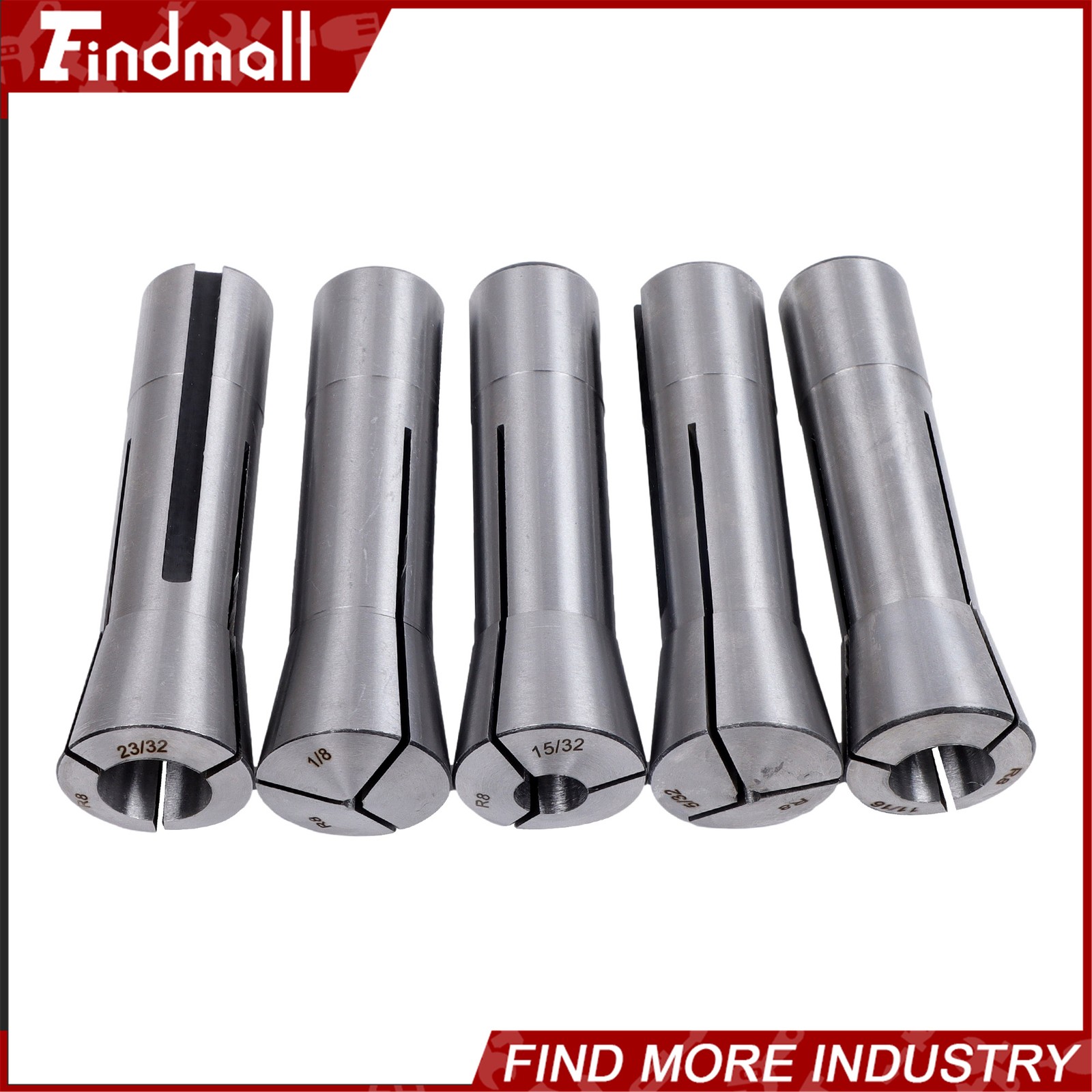 Findmall R8 Round Collet Set 25pc – 0.0005″ TIR Ultra Precision Industrial