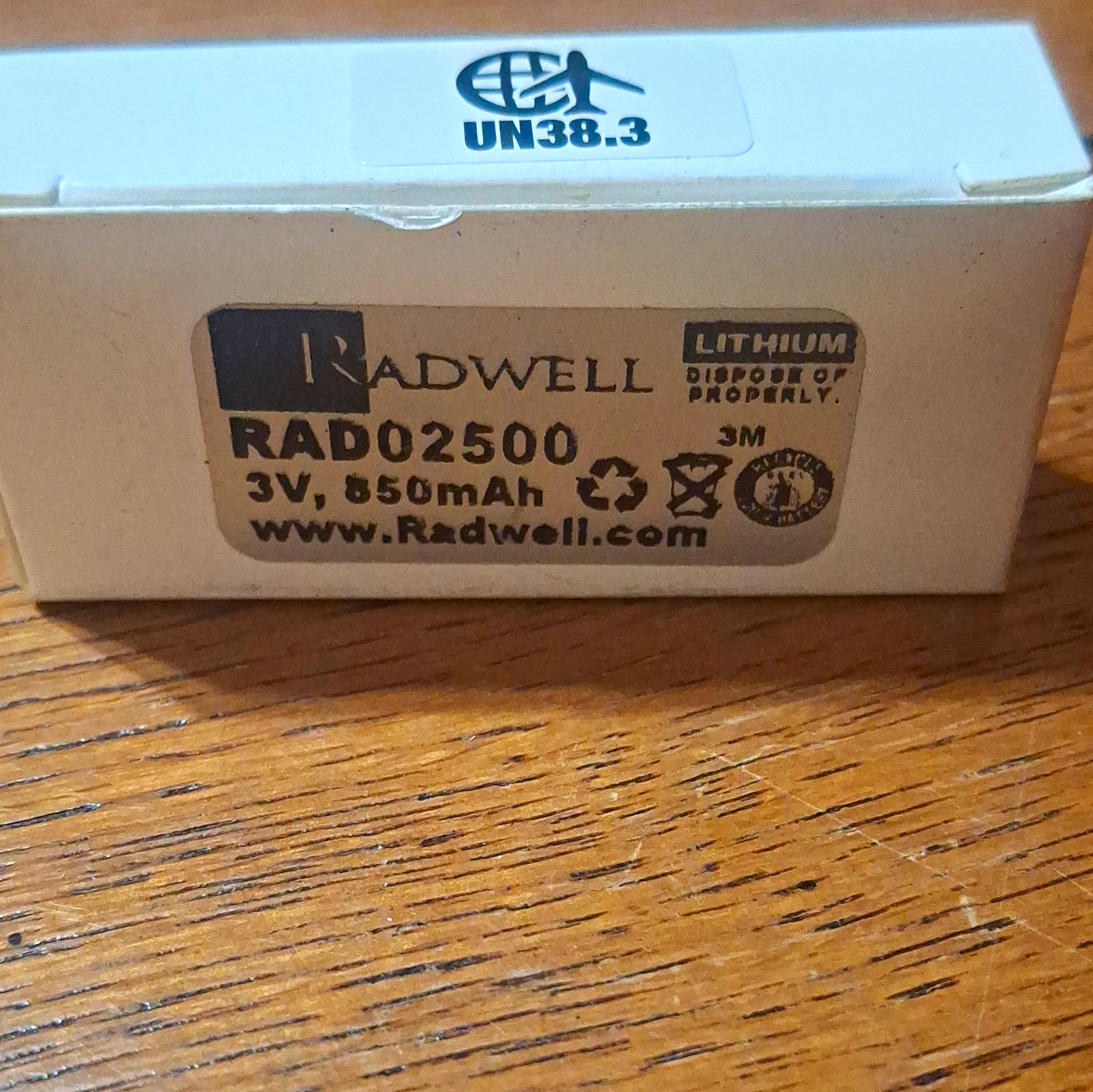 Radwell RAD02500 PLC Lithium Replacement Battery 3V 850mAh New