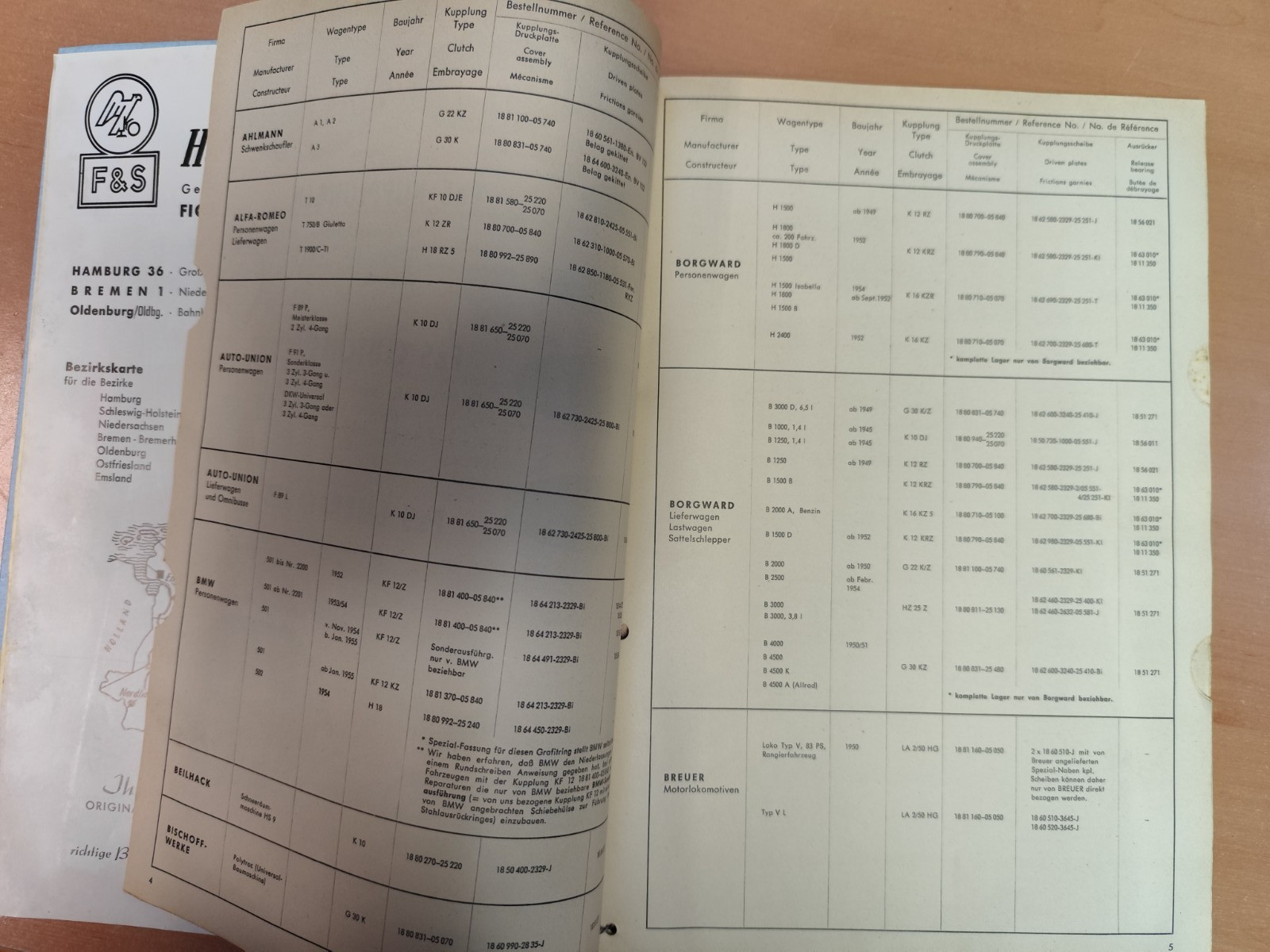 Fichtel & Sachs Hermann Schmidt catalogue FL 56 for example truck and bus commercial vehicle MK9
