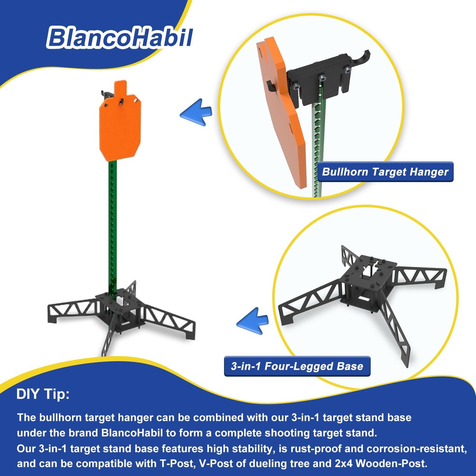 T-Post Target Hanger B- T-Post Hanger x2 -Black