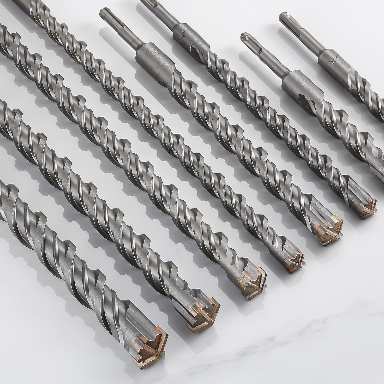 3 Pcs Long Concrete Drill Bit Set 1/4 Inch Cross Tip 10 to 12 Inch Masonry Kit