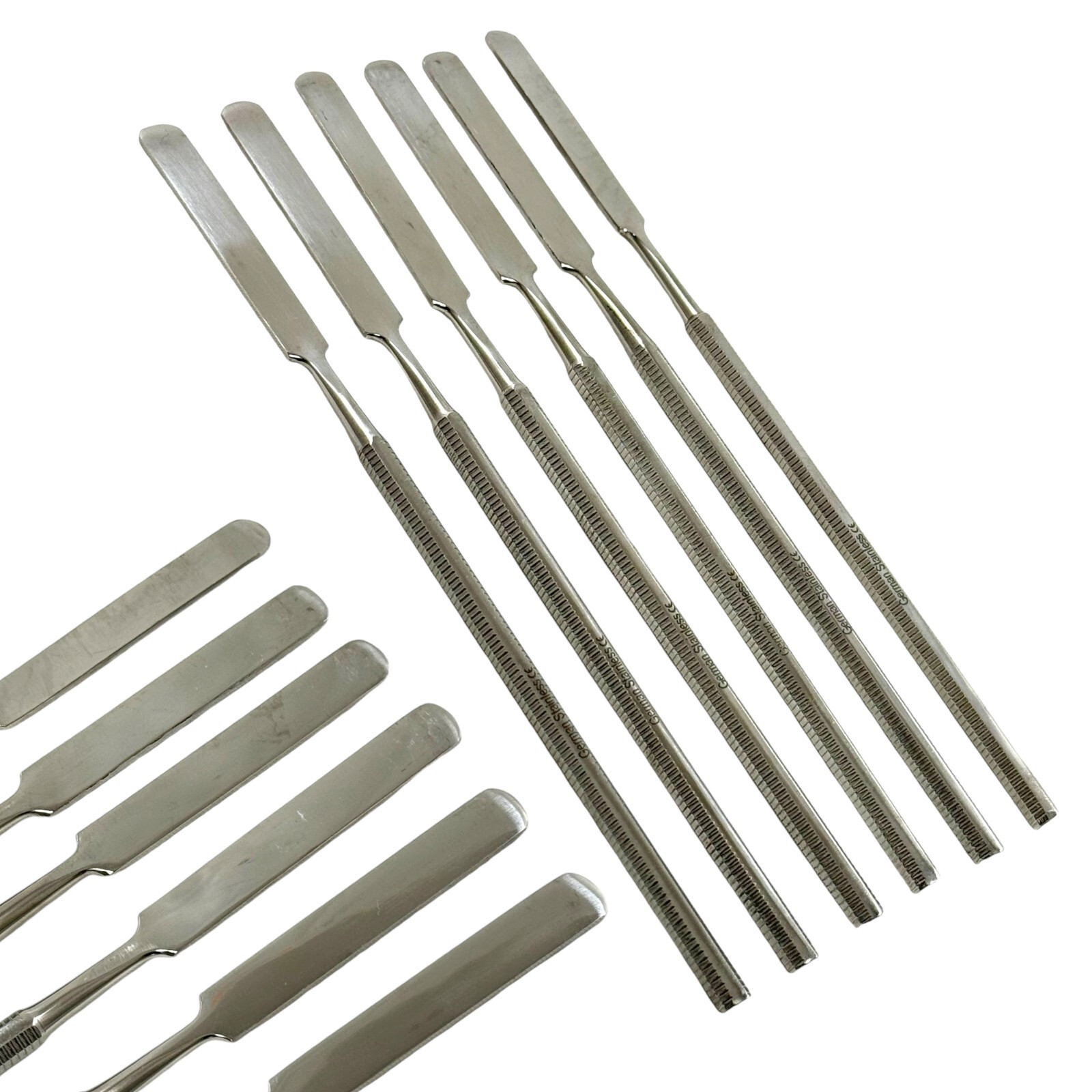 Set of 6 Dental Filling Spreader Spatulas, Cement Spatulas, Flat Single-Ended