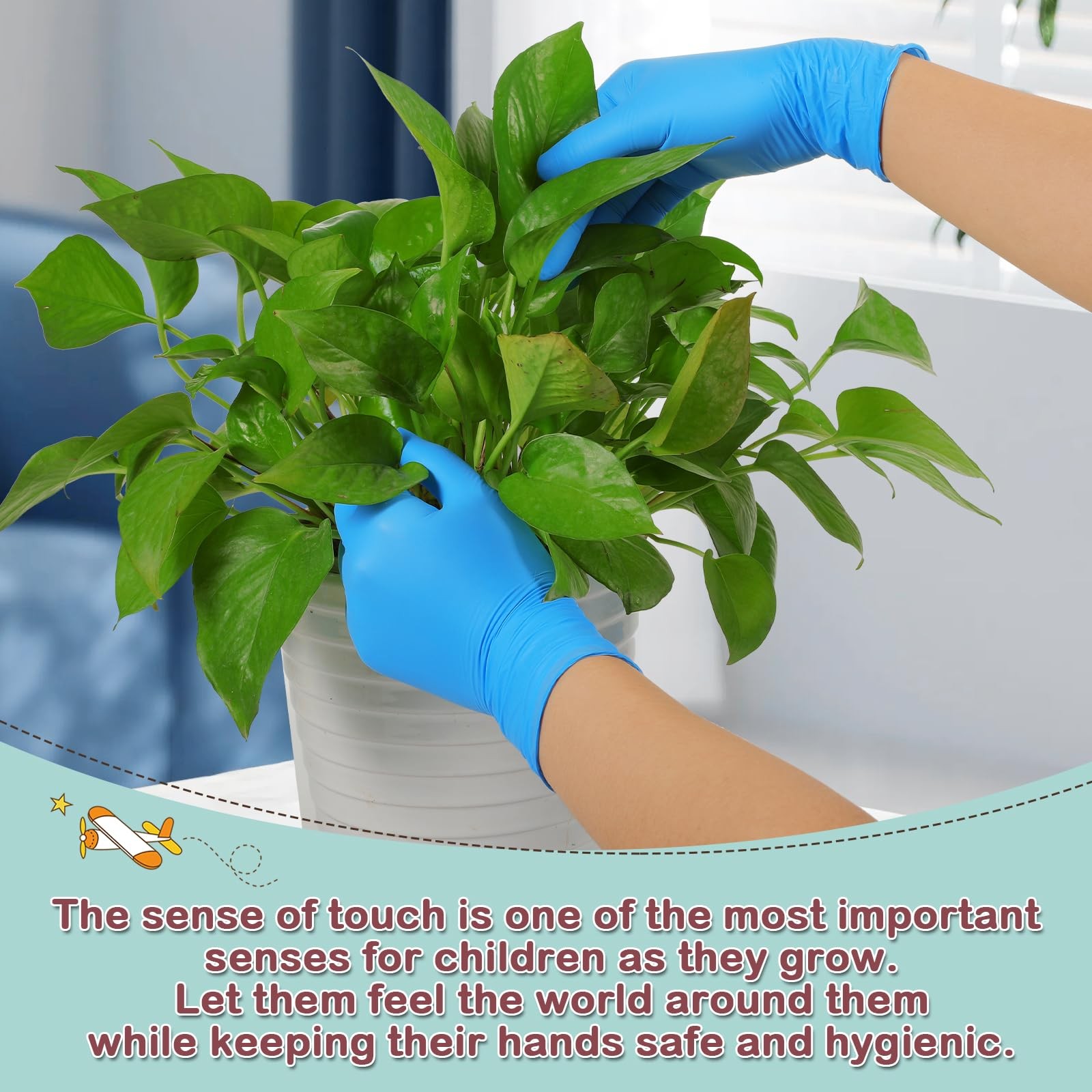 Disposable Nitrile Gloves for Children 4-10 Years – Latex and Powder Free, Su…