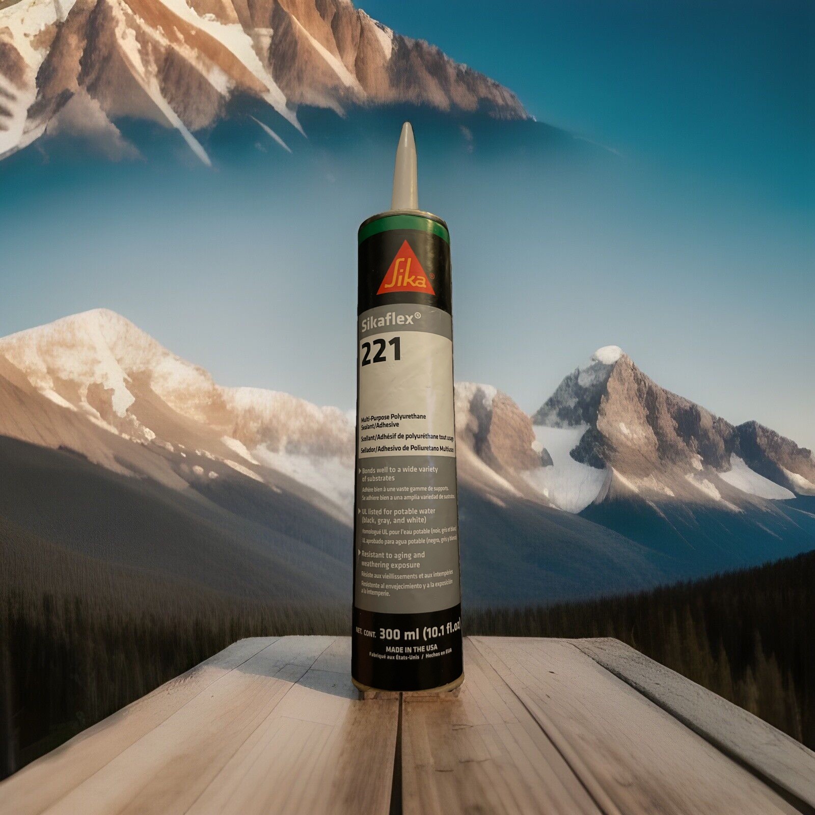 Sikaflex-221, Adhesive and Sealant, 10.1 fl. oz Cartridge, White
