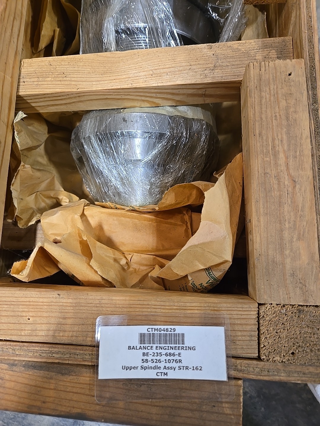 BALANCE ENGINEERING UPPER SPINDLE ASSY STR-162 , BE-235-686-E
