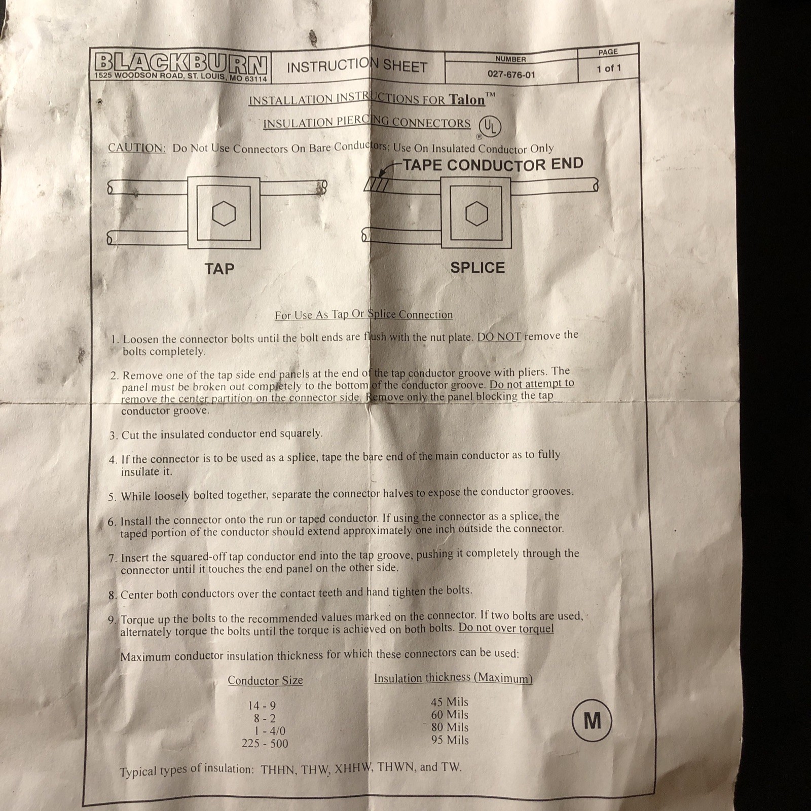 Blackburn Insulation Piercing Connector IPC 5041 600v 500-350kcmil «SHIPS FREE»