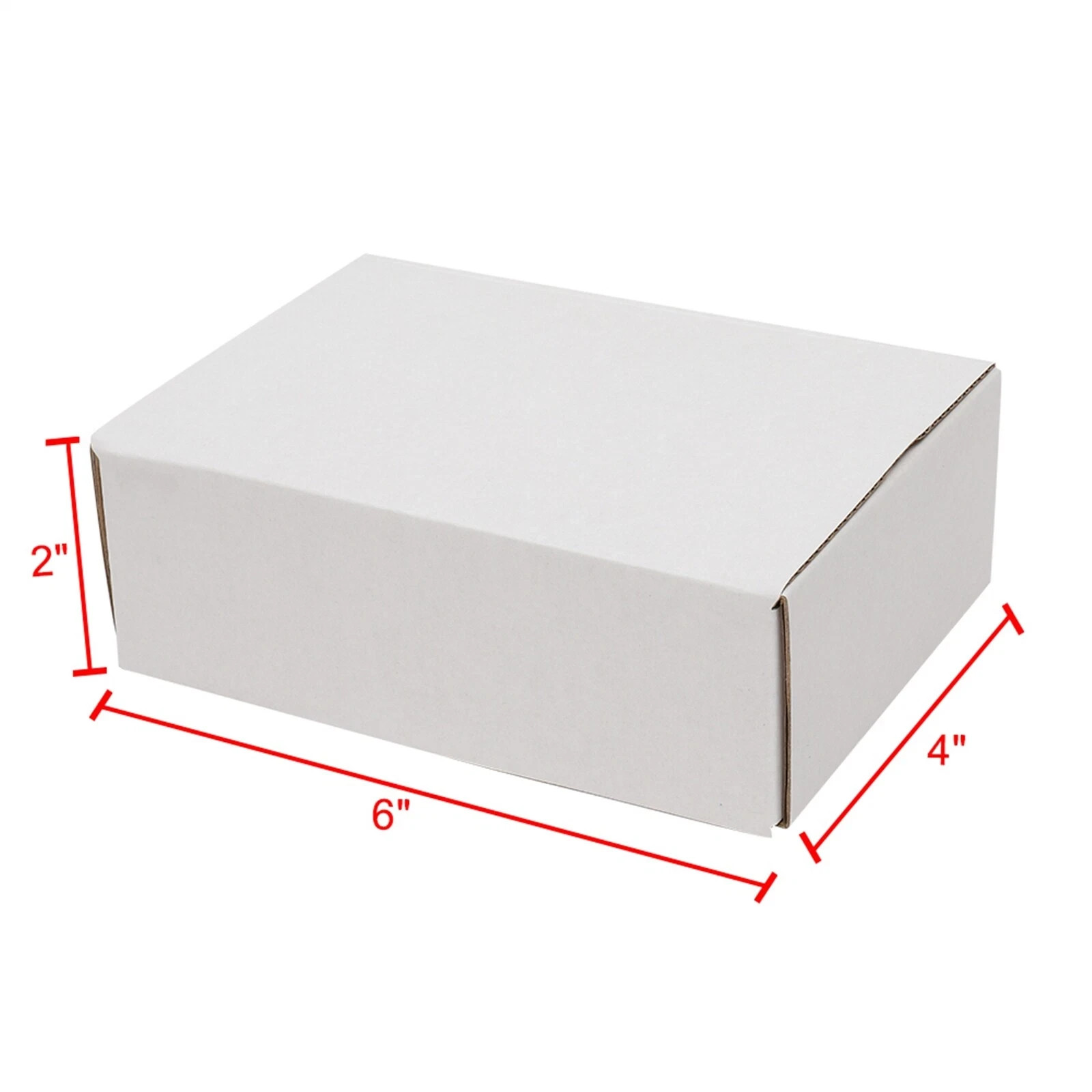 6x4x2” Shipping Boxes 50 Pack White Corrugated Cardboard Box Mailer Paper Boxes