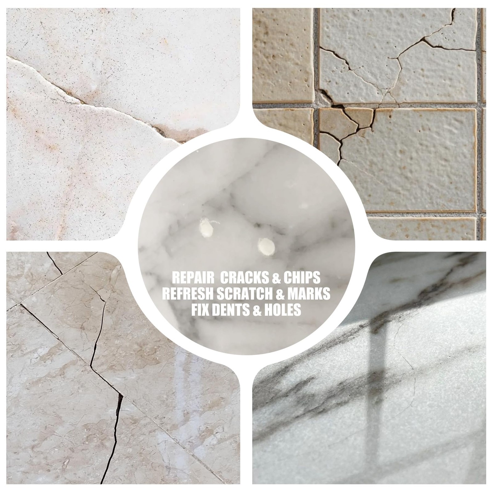 Tile Repair Kit – Porcelain for Repairing Scratches, Chips, White