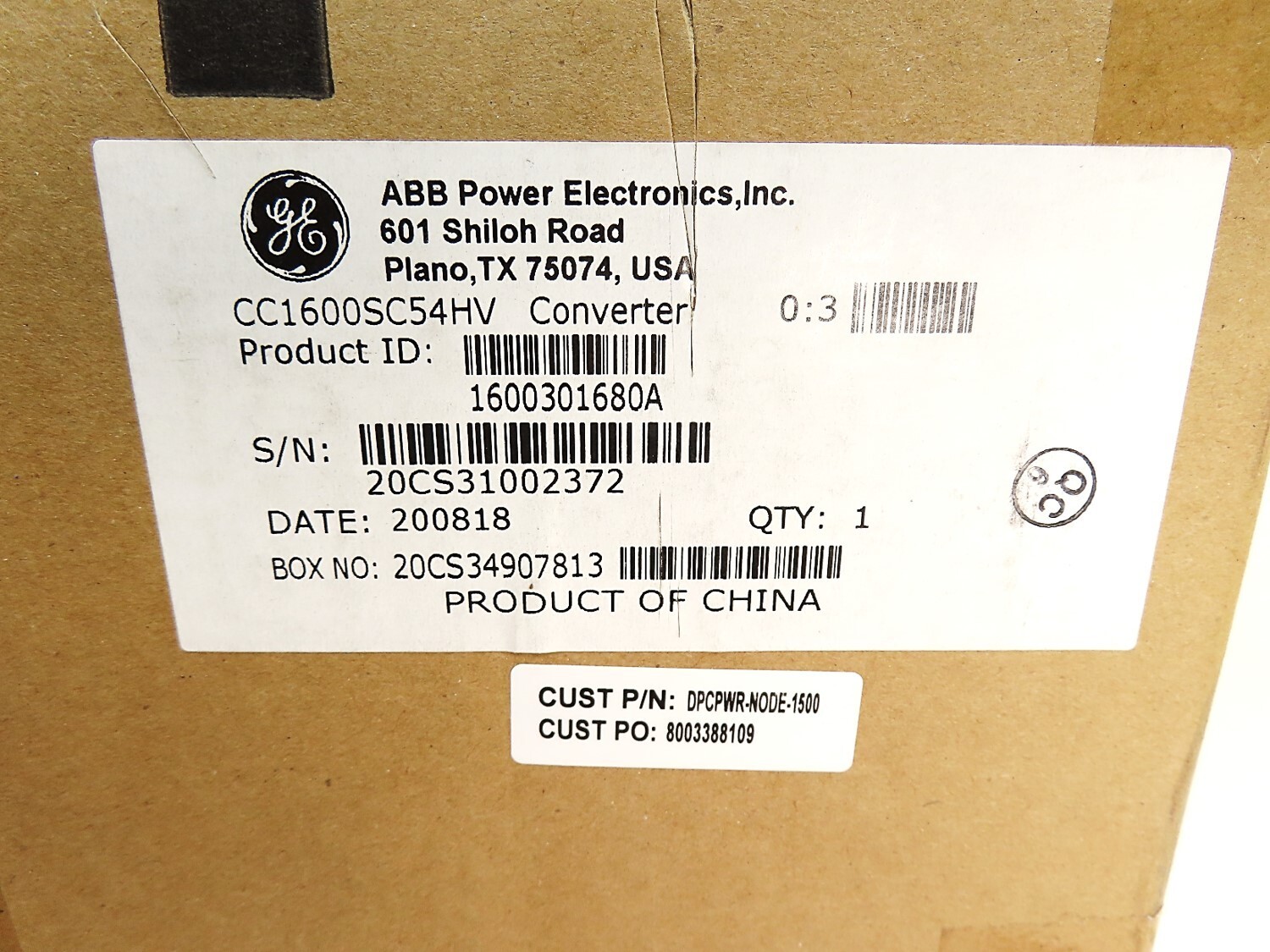ABB CC1600SC54HV GE 1600301680A Small Cell Converter DPCPWR-NODE-1500 NEW IN BOX
