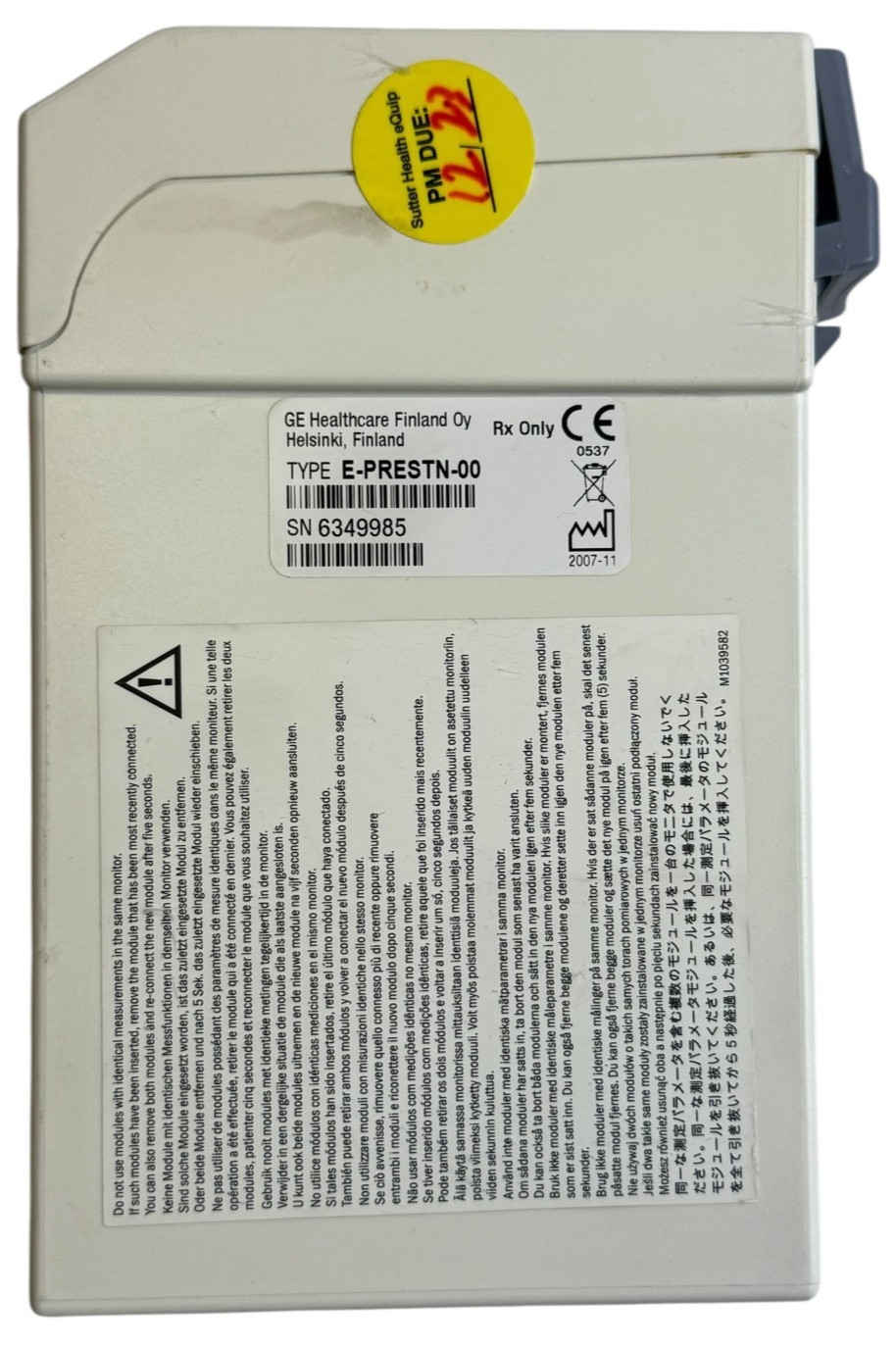 E-PRESTN-00 GE Healthcare Datex Ohmeda GE E-PRESTN-00 Module Helsinki,Finland