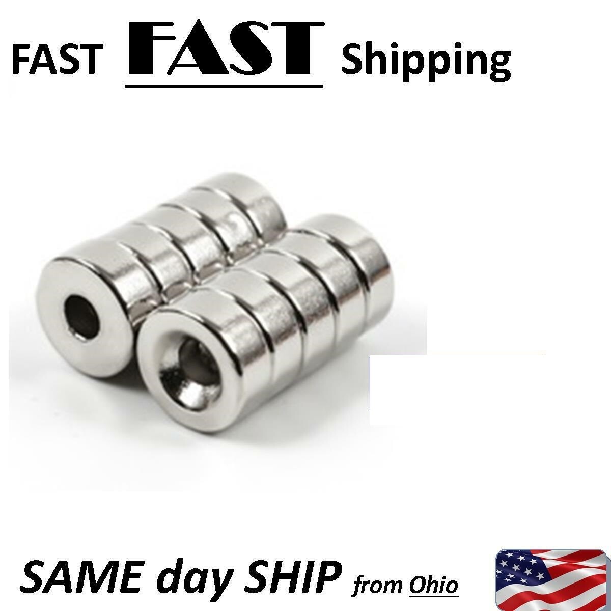 5x Small round screw mount magnets – small round magnets with hole – 5 pcs