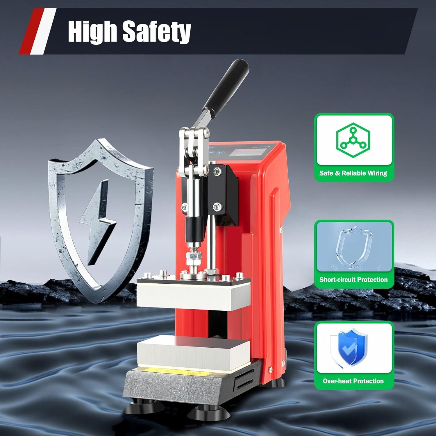 900W Heat Press Machine Mini Manual Heat Presser Heavy Duty Hot Press Stamping